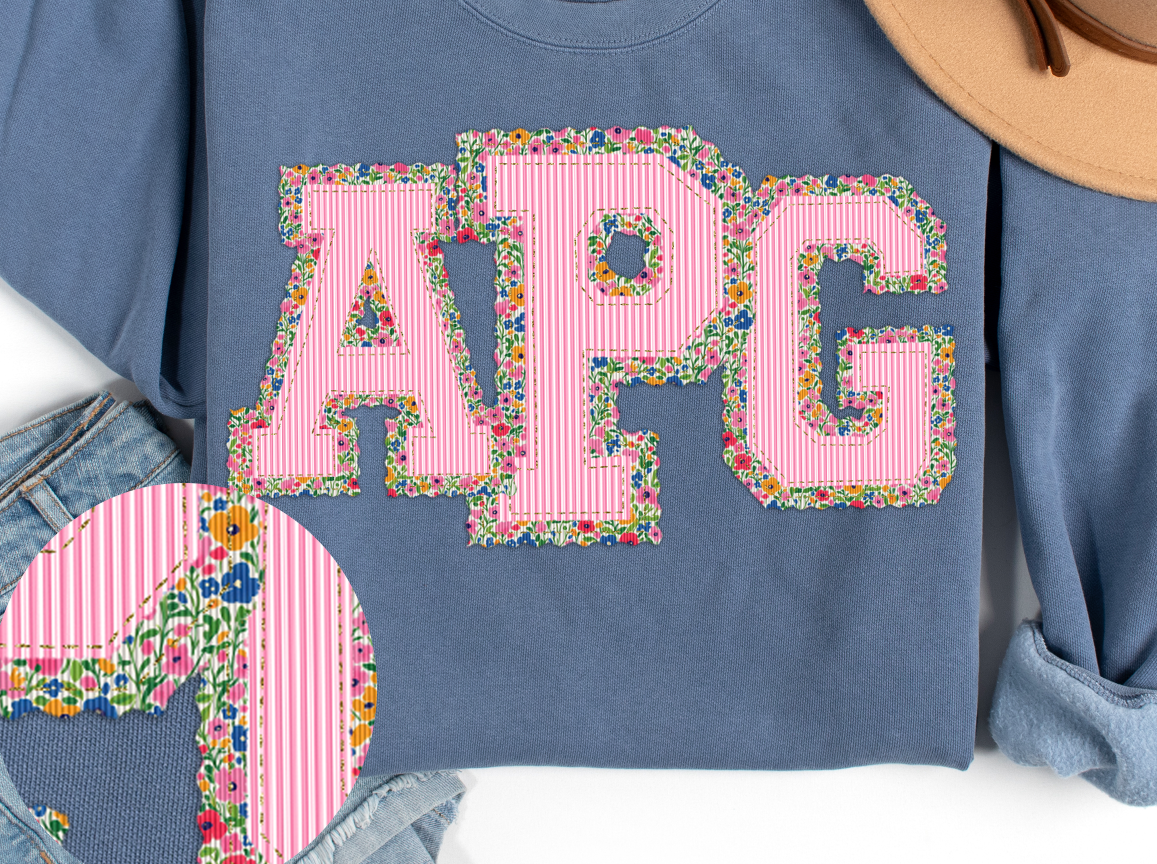 PREPSTER SEERSUCKER & FLORAL ALPHABET [NUMBERS INCLUDED]