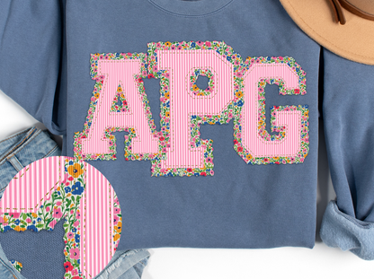 PREPSTER SEERSUCKER & FLORAL ALPHABET [NUMBERS INCLUDED]