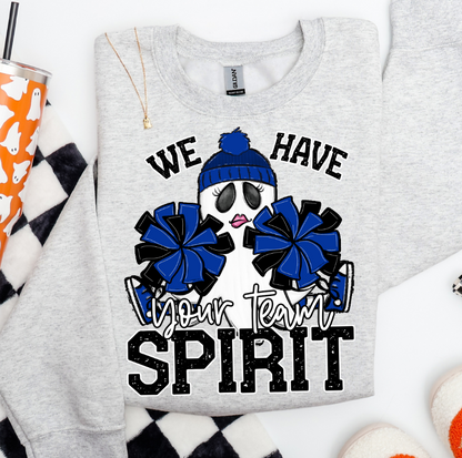 WE HAVE SPIRIT GHOST CHEERLEADER ROYAL