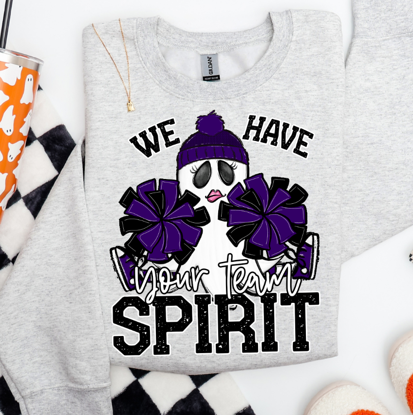 WE HAVE SPIRIT GHOST CHEERLEADER PURPLE