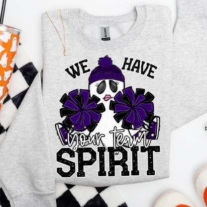 WE HAVE SPIRIT GHOST CHEERLEADER PURPLE