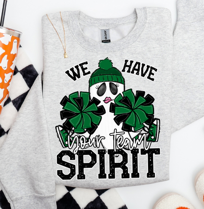 WE HAVE SPIRIT GHOST CHEERLEADER KELLY GREEN