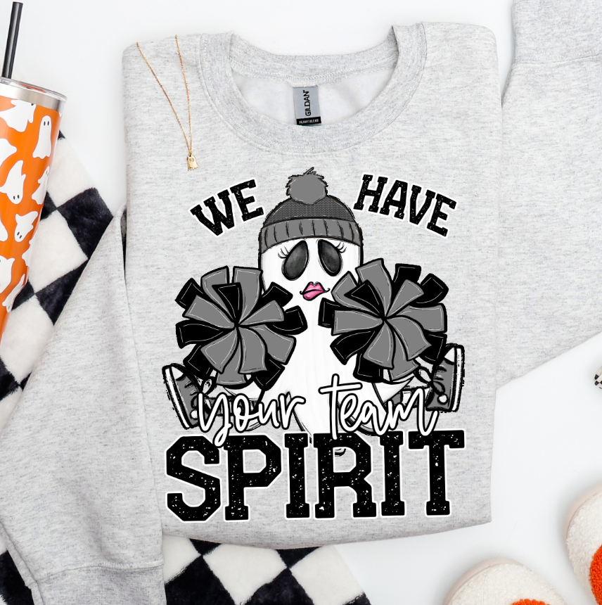 WE HAVE SPIRIT GHOST CHEERLEADER GRAY