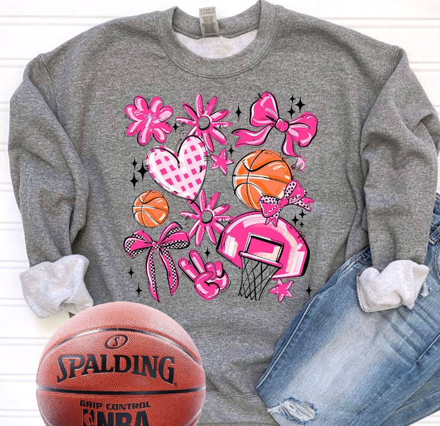 PINK PLAY BALL BASKETBALL COLLAGE