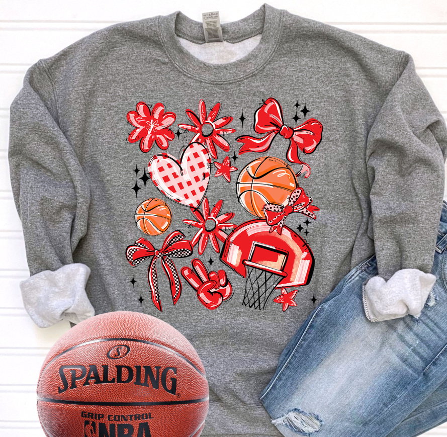 RED PLAY BALL BASKETBALL COLLAGE