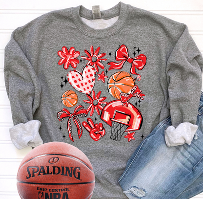 RED PLAY BALL BASKETBALL COLLAGE