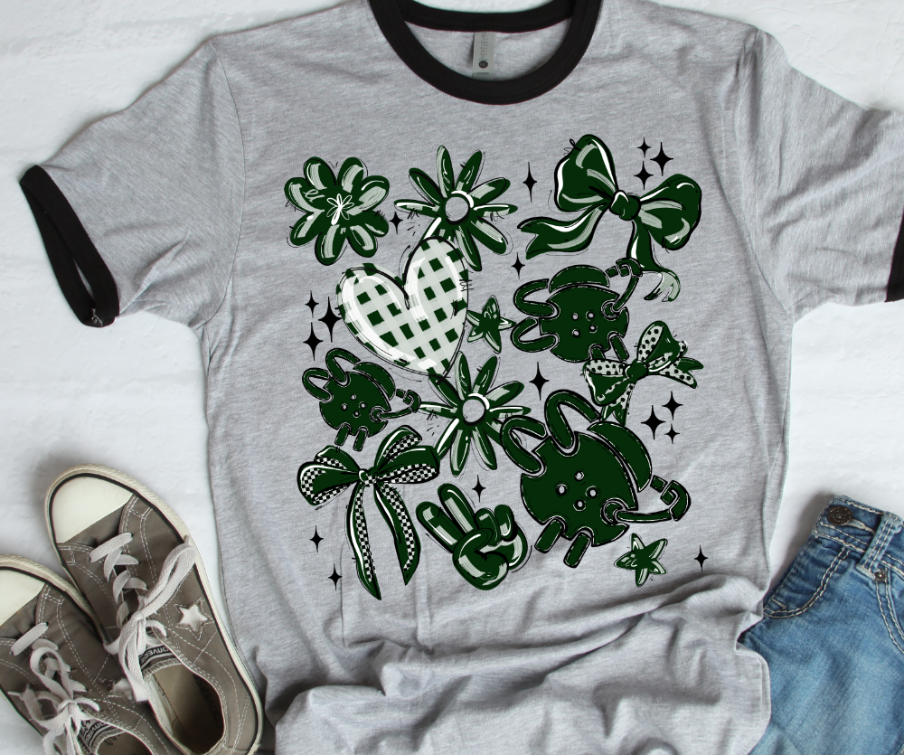 DARK GREEN PLAY BALL WRESTLING COLLAGE