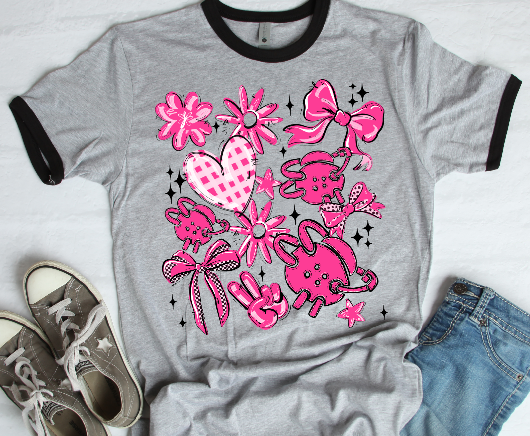 PINK PLAY BALL WRESTLING COLLAGE