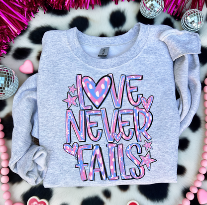 LOVE NEVER FAILS WORD ART