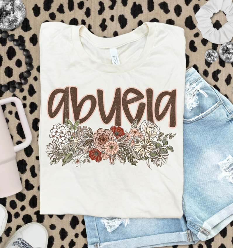 VINTAGE FLORAL NAMES ABUELA