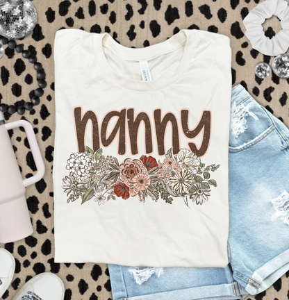 VINTAGE FLORAL NAMES NANNY