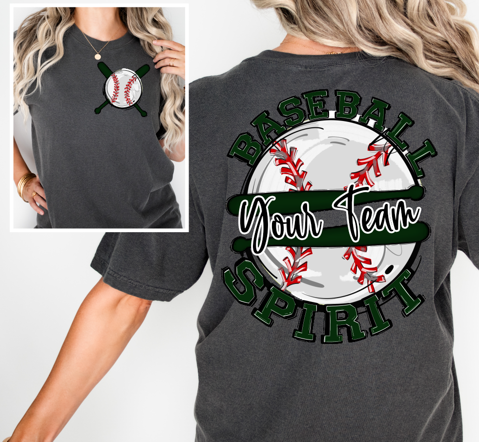 BASEBALL SPIRIT - ADD YOUR TEAM NAME - CHOOSE COLOR