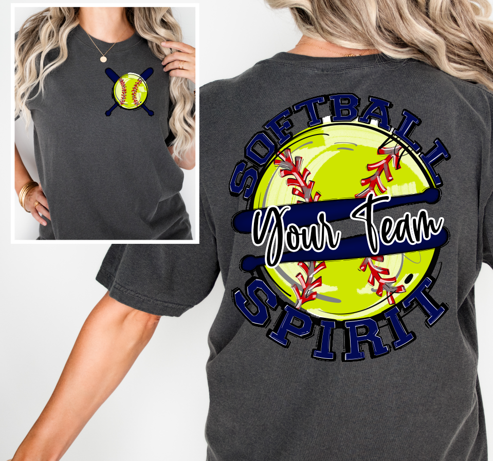 SOFTBALL SPIRIT - ADD YOUR TEAM NAME - CHOOSE COLOR