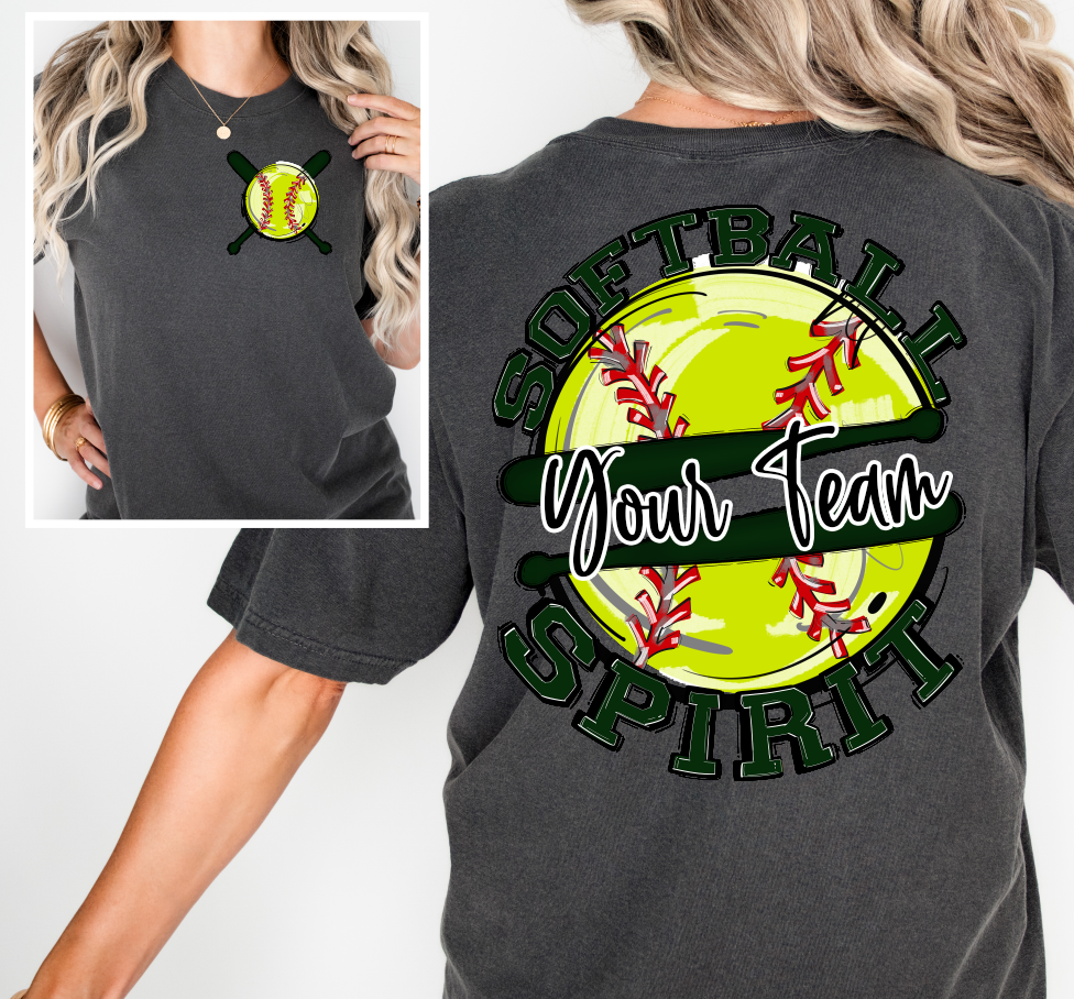 SOFTBALL SPIRIT - ADD YOUR TEAM NAME - CHOOSE COLOR