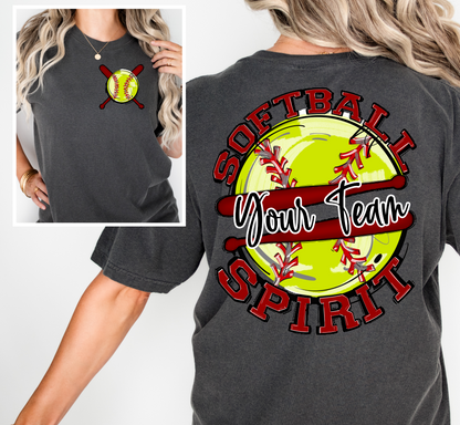 SOFTBALL SPIRIT - ADD YOUR TEAM NAME - CHOOSE COLOR
