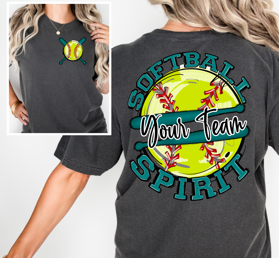 SOFTBALL SPIRIT - ADD YOUR TEAM NAME - CHOOSE COLOR