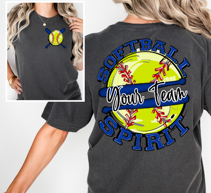 SOFTBALL SPIRIT - ADD YOUR TEAM NAME - CHOOSE COLOR