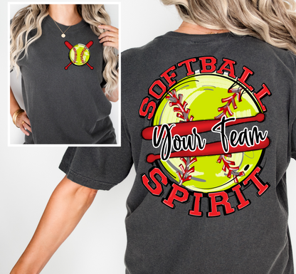 SOFTBALL SPIRIT - ADD YOUR TEAM NAME - CHOOSE COLOR