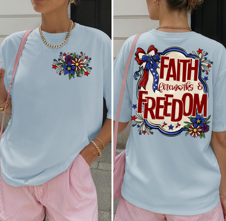 FAITH FIREWORKS AND FREEDOM WITH POCKET DESIGN
