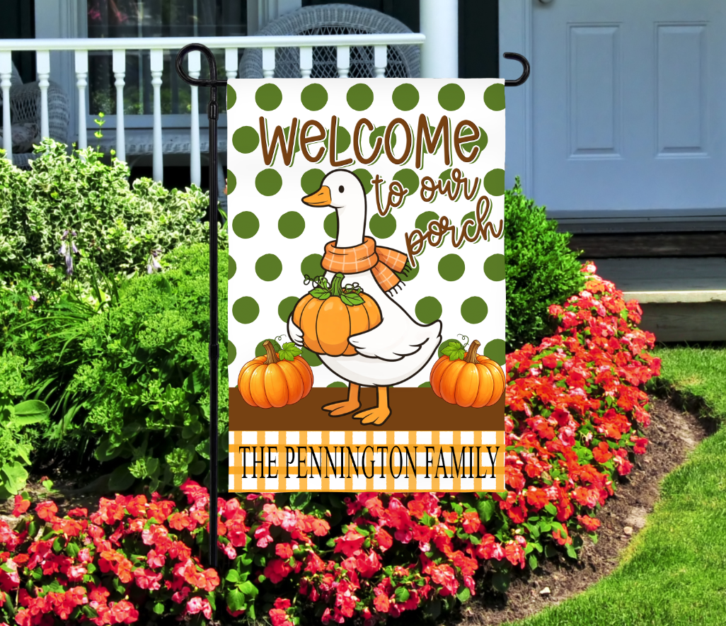 PORCH GOOSE GARDEN FLAG FALL