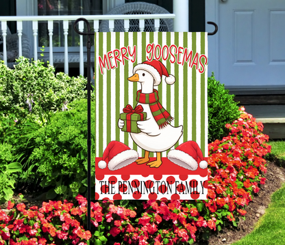 PORCH GOOSE GARDEN FLAG CHRISTMAS