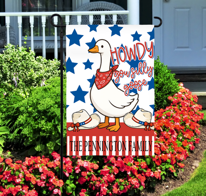 PORCH GOOSE GARDEN FLAG HOWDY
