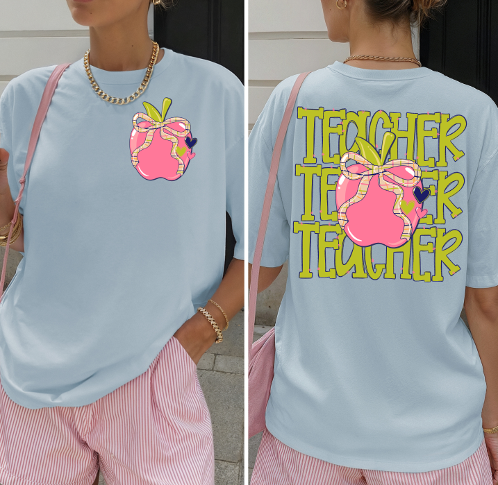 TEACHER APPLE STACK WITH POCKET PNG
