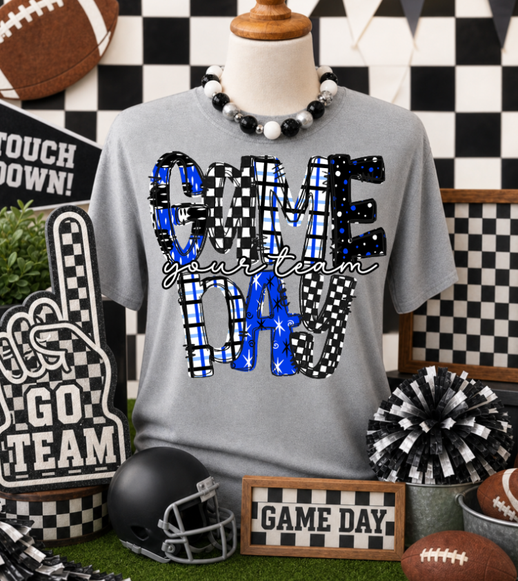 GAME DAY WORD ART BLUE