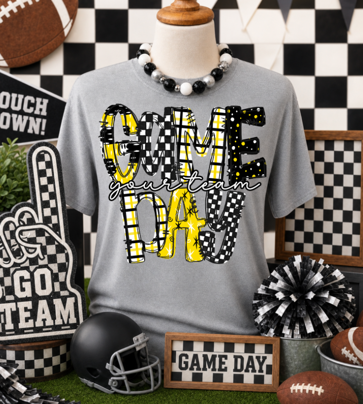 GAME DAY WORD ART YELLOW