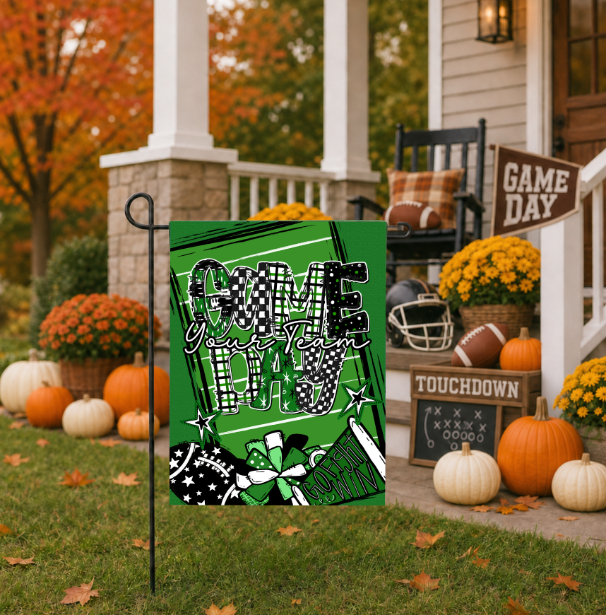 GAME DAY GARDEN FLAG GREEN