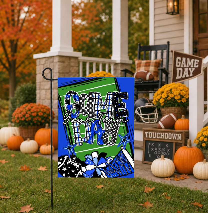 GAME DAY GARDEN FLAG BLUE
