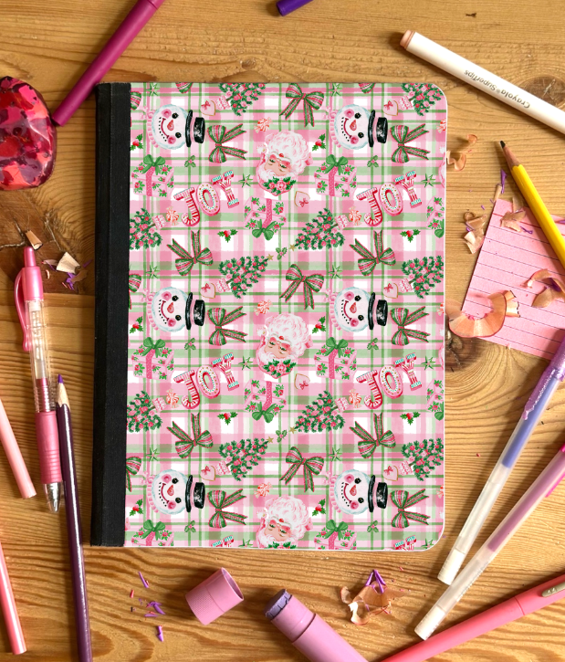PINK CHRISTMAS PAPER SET - INCLUDES 12 X 12 SEAMLESS, COMPOSITION COVER, 20 OZ TUMBLER WRAP AND BOOKMARK FILE