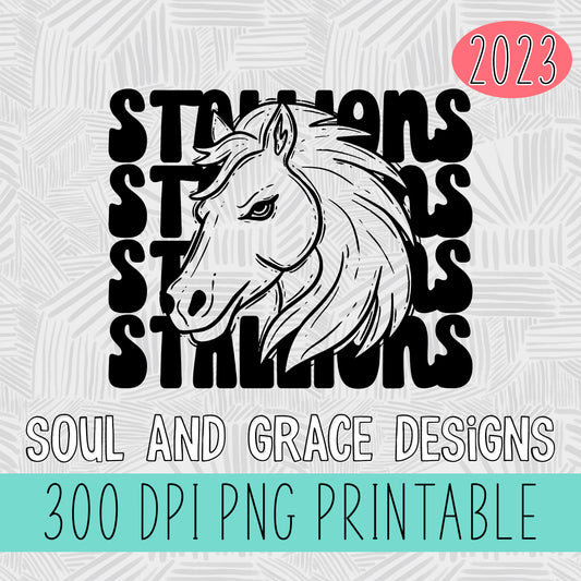 Stallions Stacked Mascot