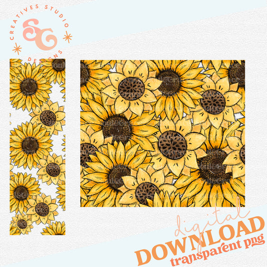 Sunflower Tumbler Wrap 20 oz with BONUS Pen Wrap [TUMBLER WRAP]