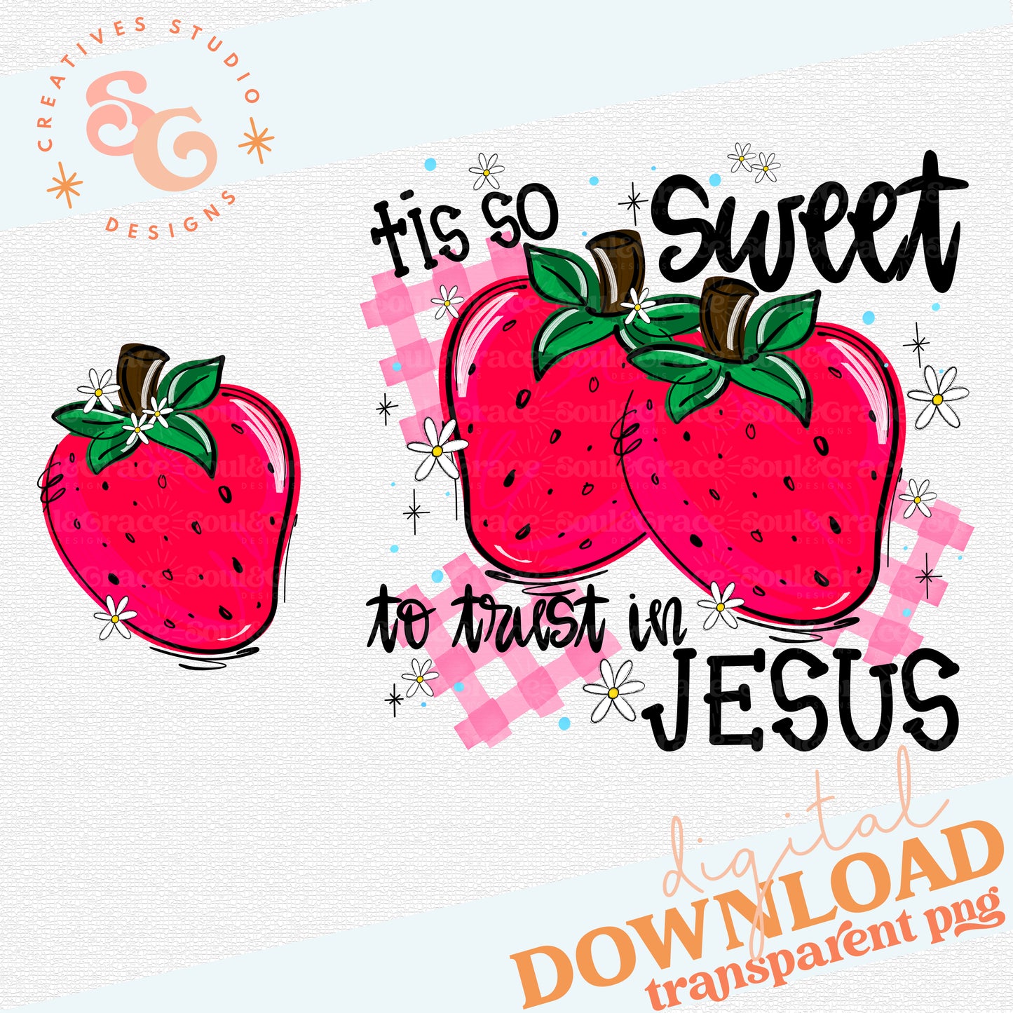 TIS SO SWEET TO TRUST IN JESUS - BLACK PRINT - POCKET INCLUDED