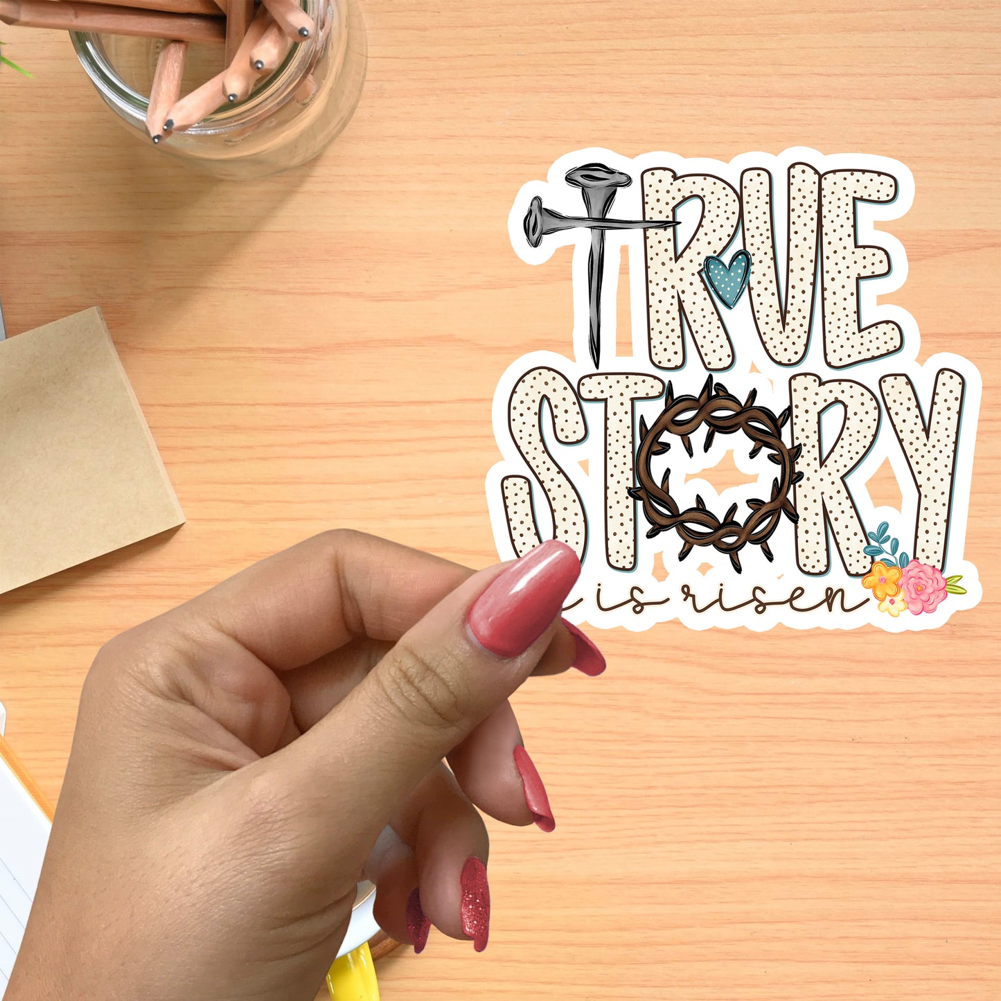 TRUE STORY HE IS RISEN STICKER VINYL DECAL