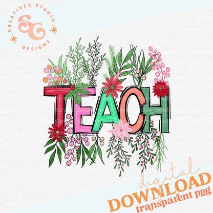 Teach Christmas Floral