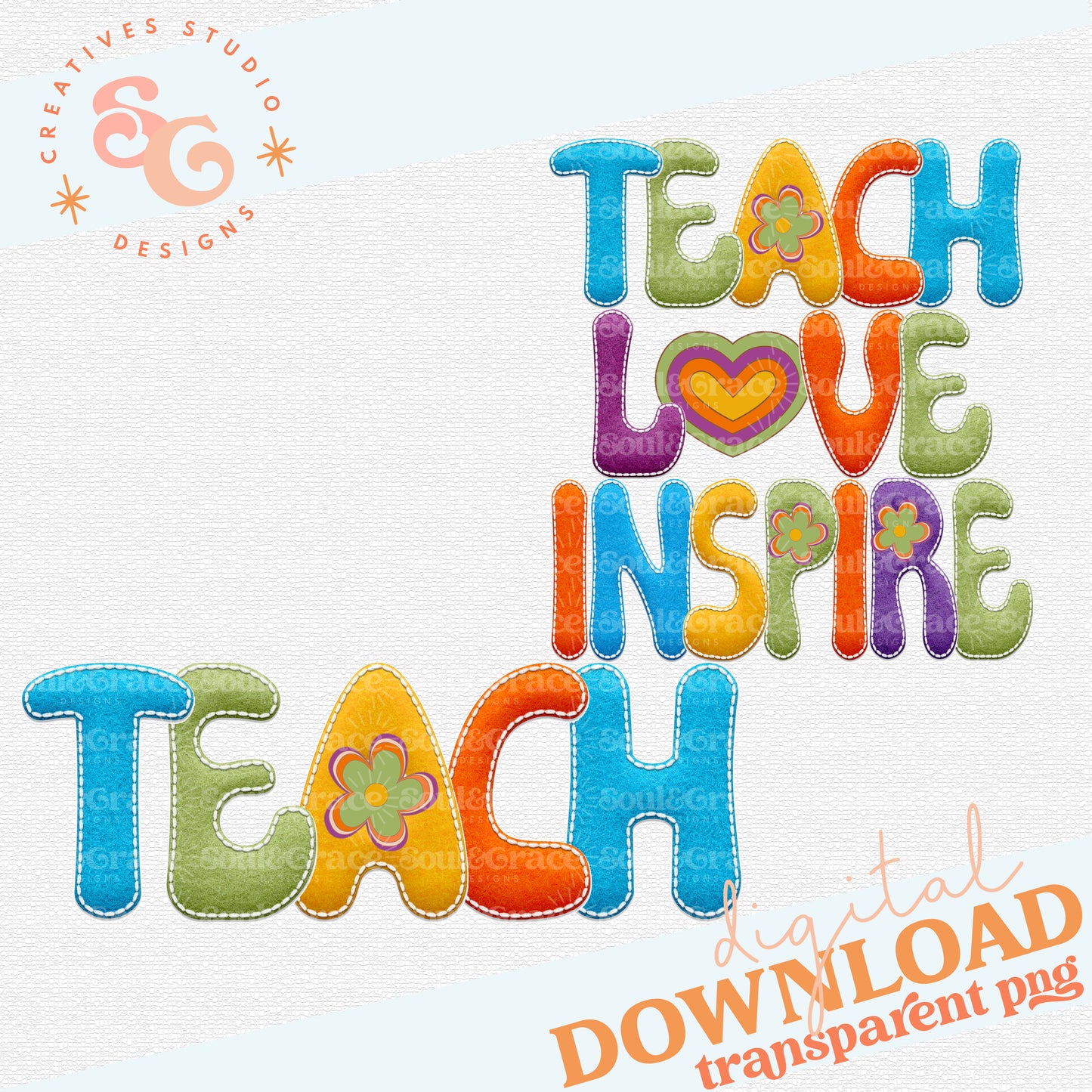 Teach Love Inspire Retro Set