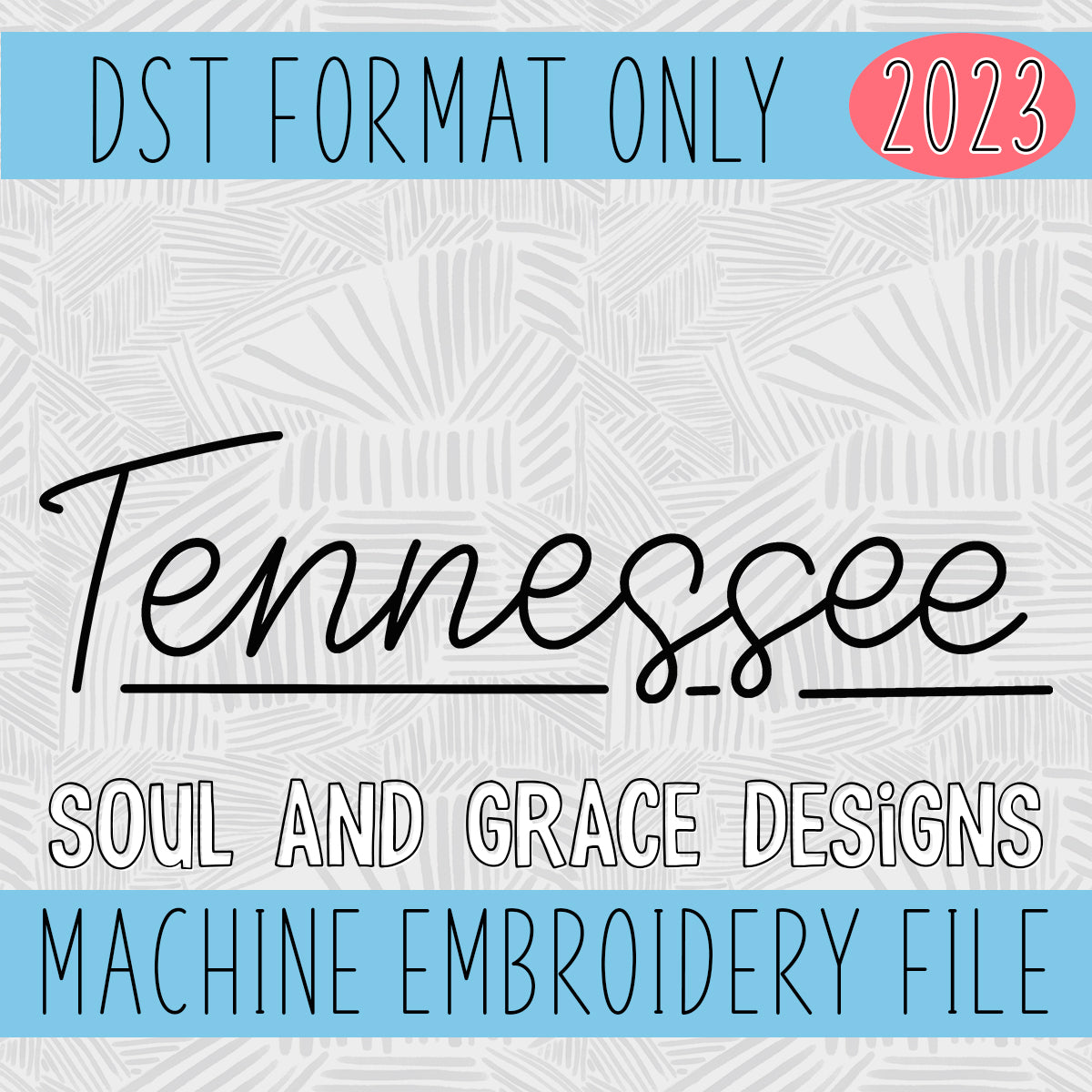 Handwritten Tennessee Machine Embroidery Design [DST]
