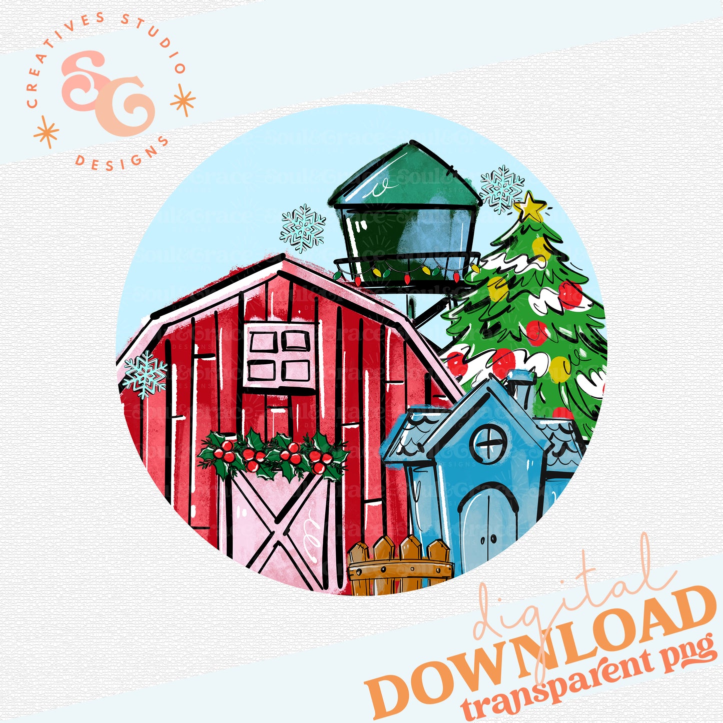 TRADITIONAL CHRISTMAS HOMETOWN ORNAMENT -BARN VERSION