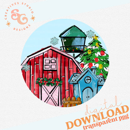 TRADITIONAL CHRISTMAS HOMETOWN ORNAMENT -BARN VERSION