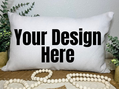 White Horizontal Pillow Mock Up and PSD File