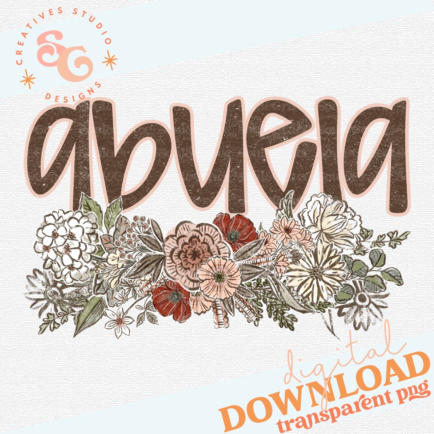VINTAGE FLORAL NAMES ABUELA