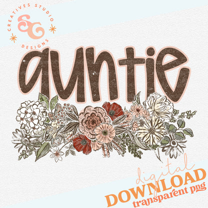 VINTAGE FLORAL NAMES AUNTIE