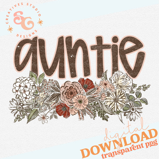 VINTAGE FLORAL NAMES AUNTIE