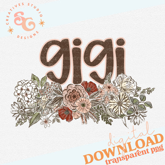 VINTAGE FLORAL NAMES GIGI