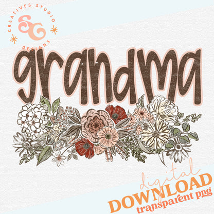 VINTAGE FLORAL NAMES GRANDMA