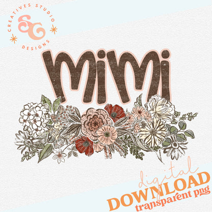 VINTAGE FLORAL NAMES MIMI
