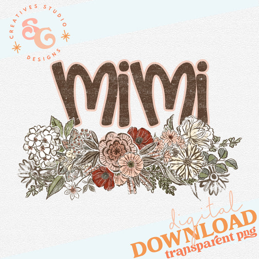 VINTAGE FLORAL NAMES MIMI