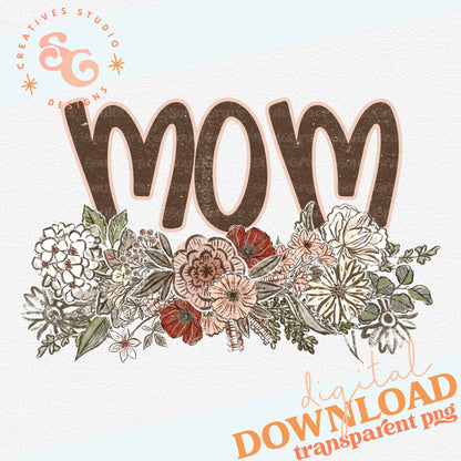 VINTAGE FLORAL NAMES MOM